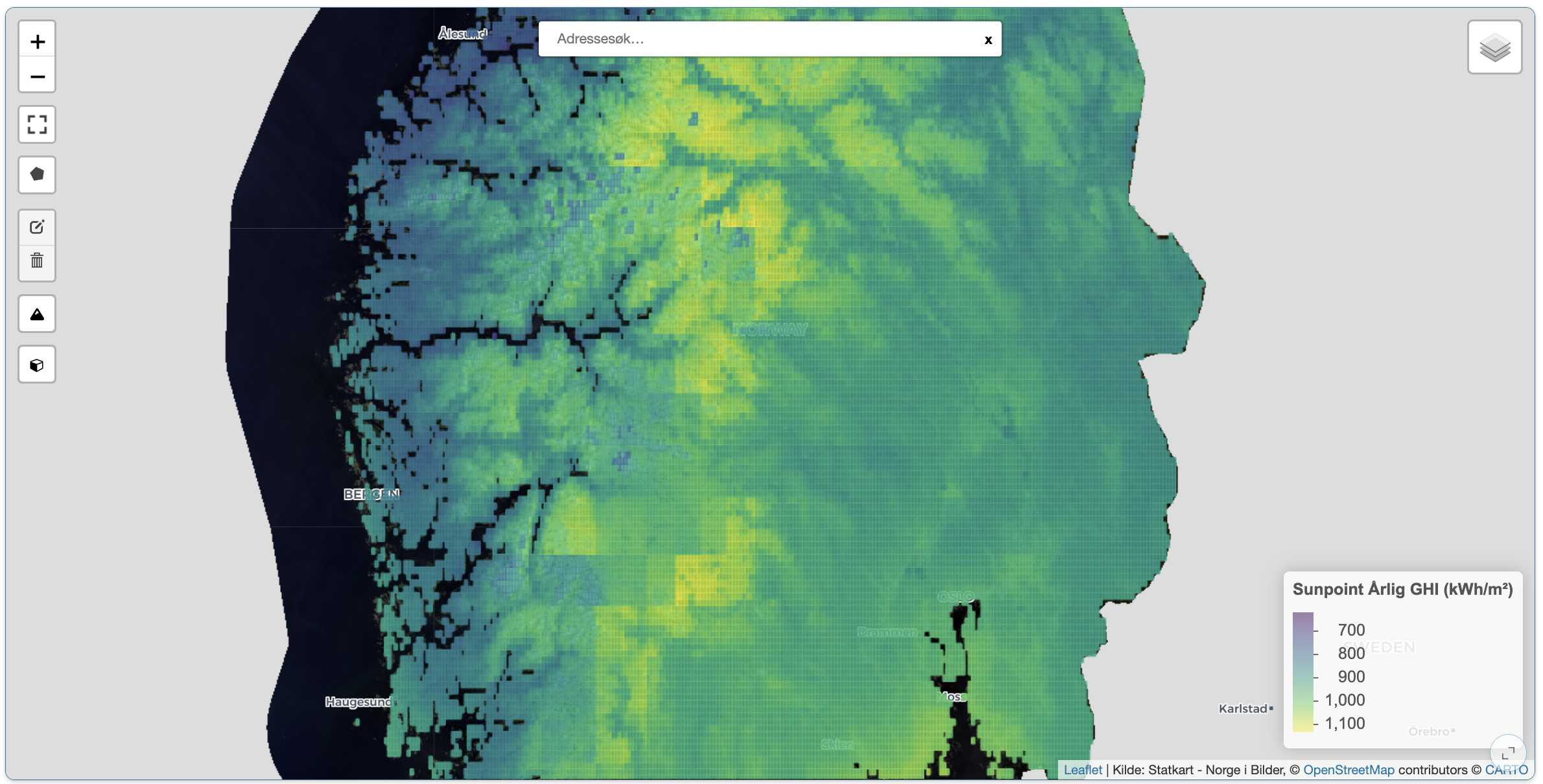 Figur 9. SUNPOINT solinnstråling